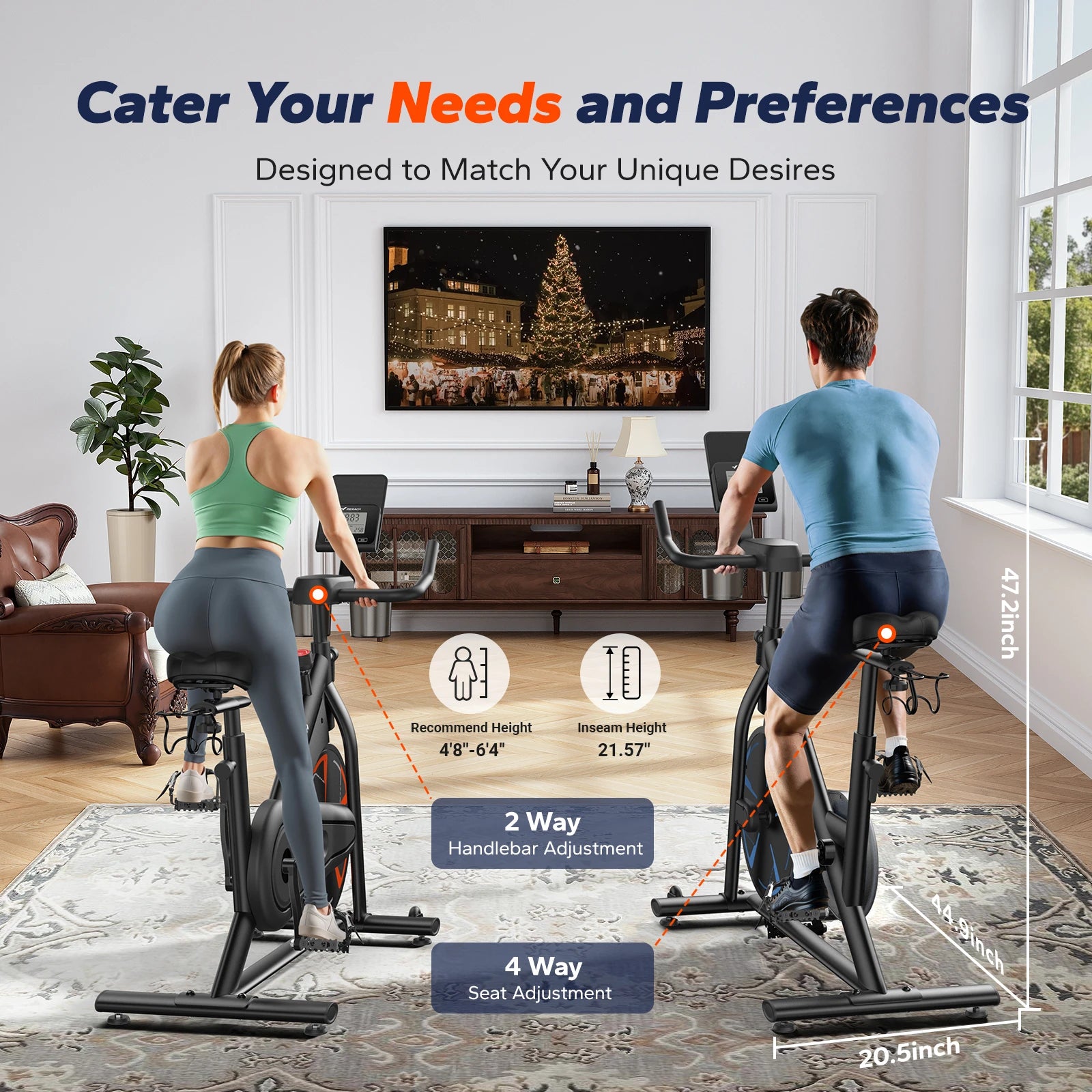 Magnetic Exercise Bike With App Tablet Mount