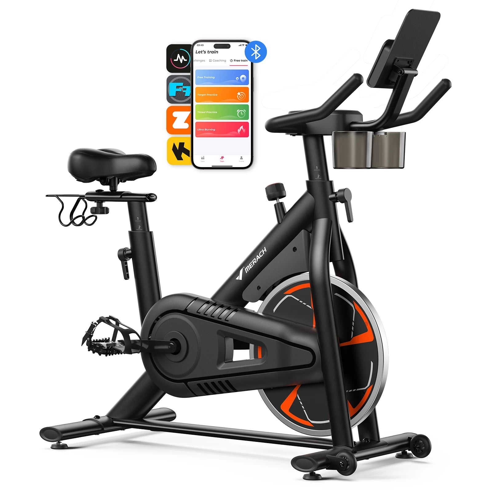 Magnetic Exercise Bike With App Tablet Mount