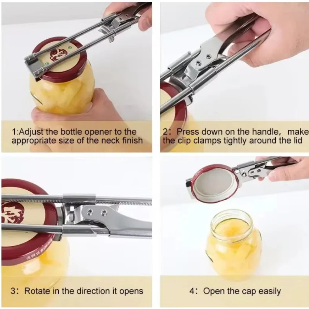Adjustable Jar Bottle Opener - Easy Grip for Arthritic Hands