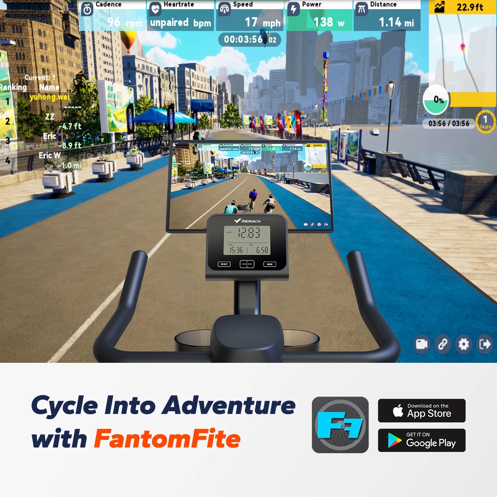 Magnetic Exercise Bike With App Tablet Mount