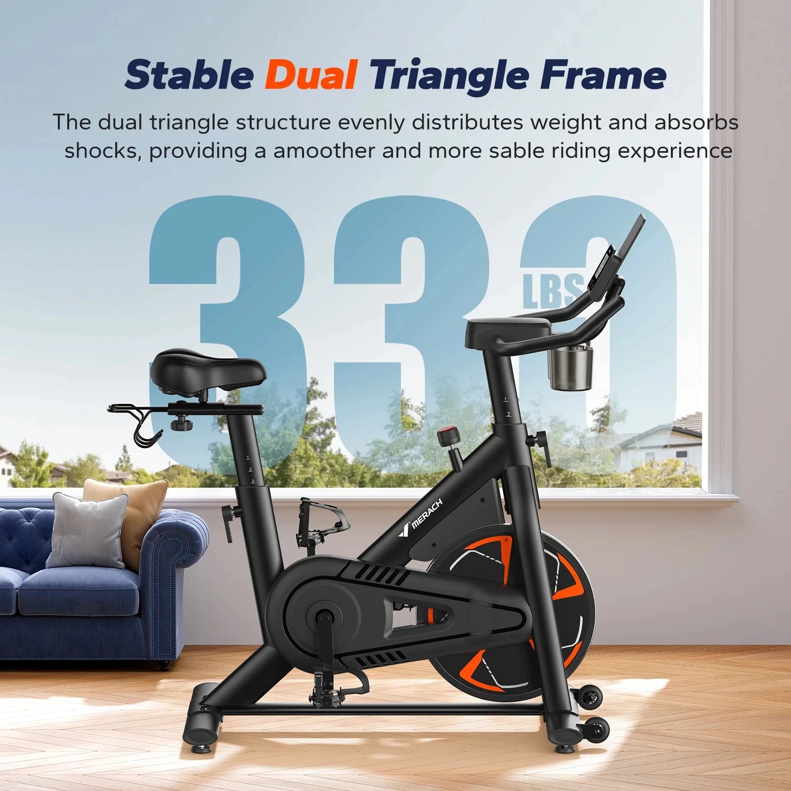 Magnetic Exercise Bike With App Tablet Mount