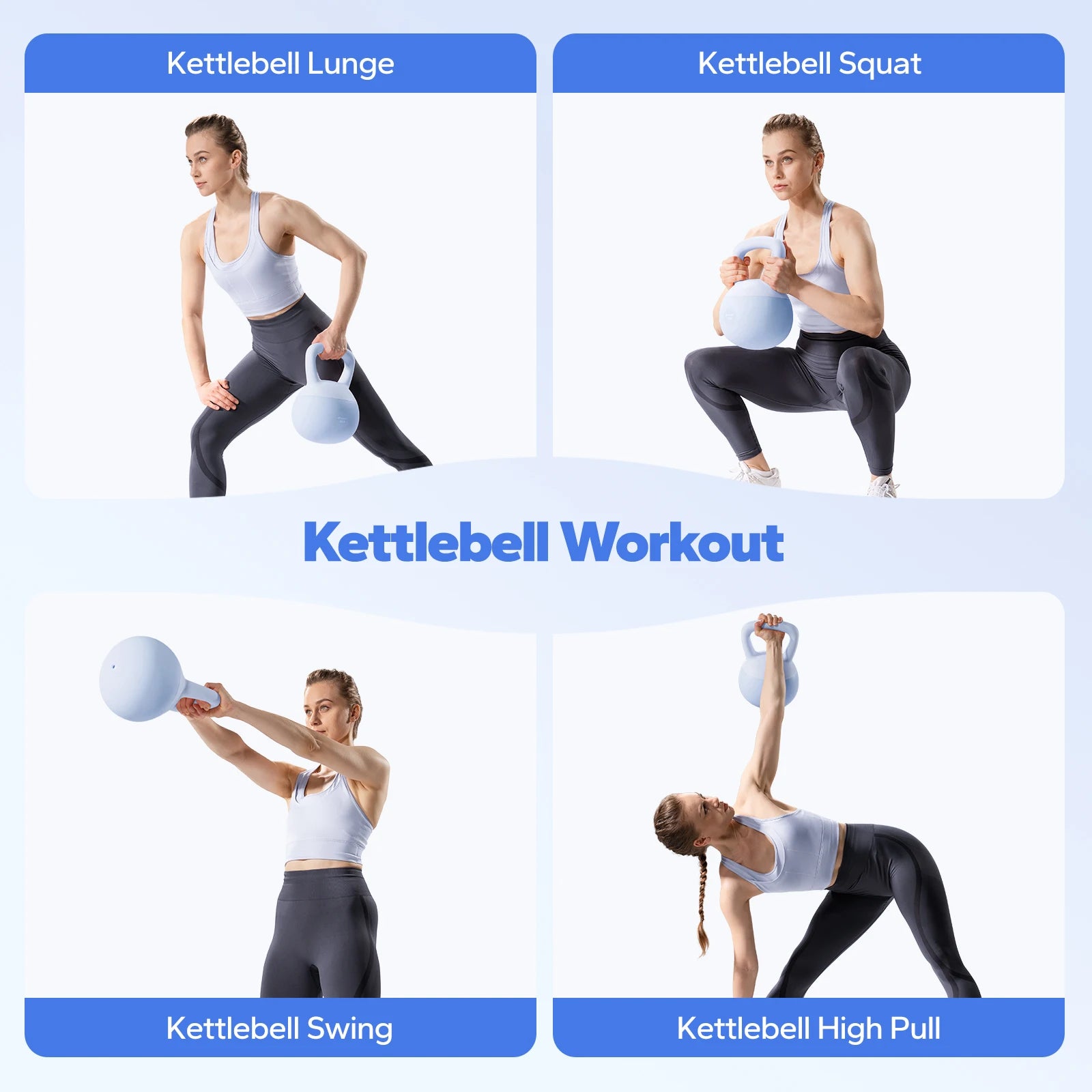 Sand Filled Quiet Kettlebell With Wide Handle