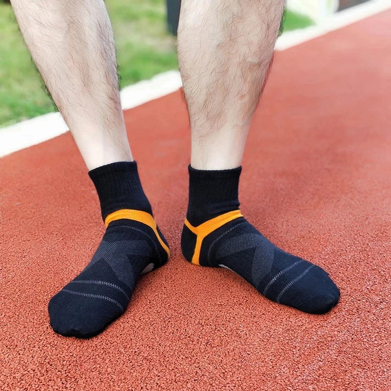 Men's 5 Pair Breathable Stripe Running Sports Socks