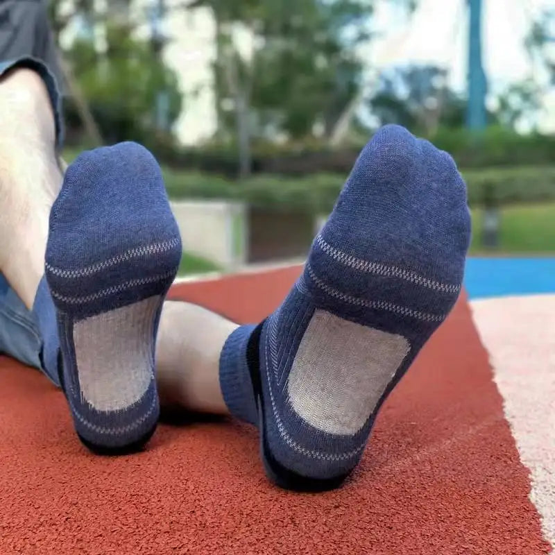 Men's 5 Pair Breathable Stripe Running Sports Socks