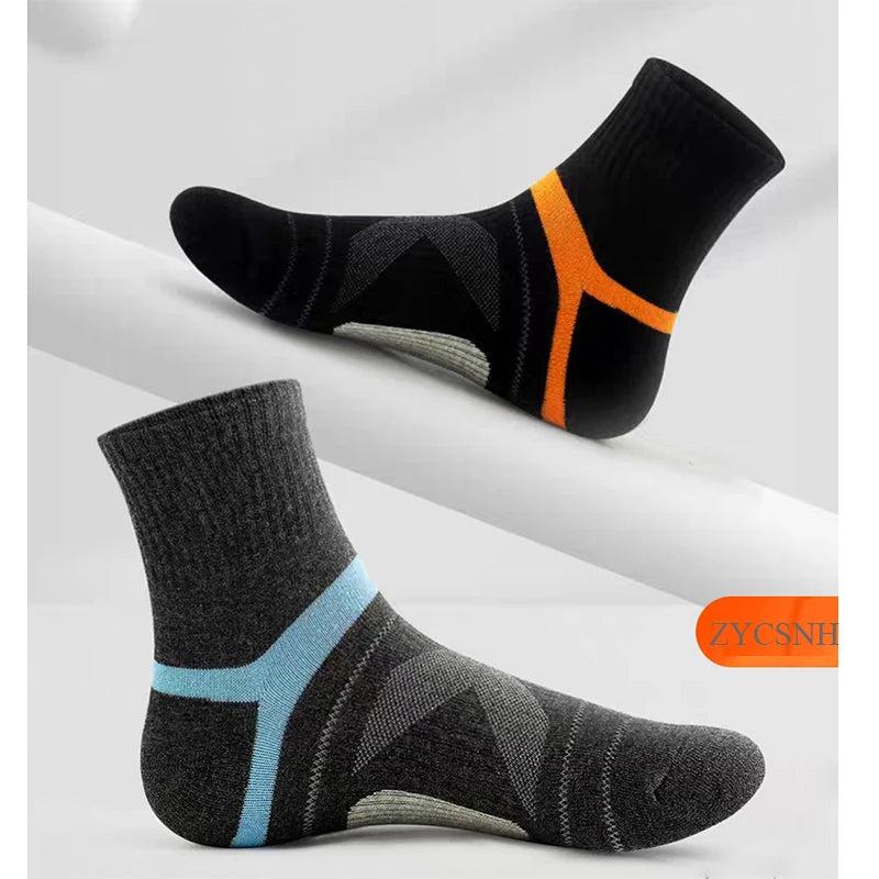 Men's 5 Pair Breathable Stripe Running Sports Socks