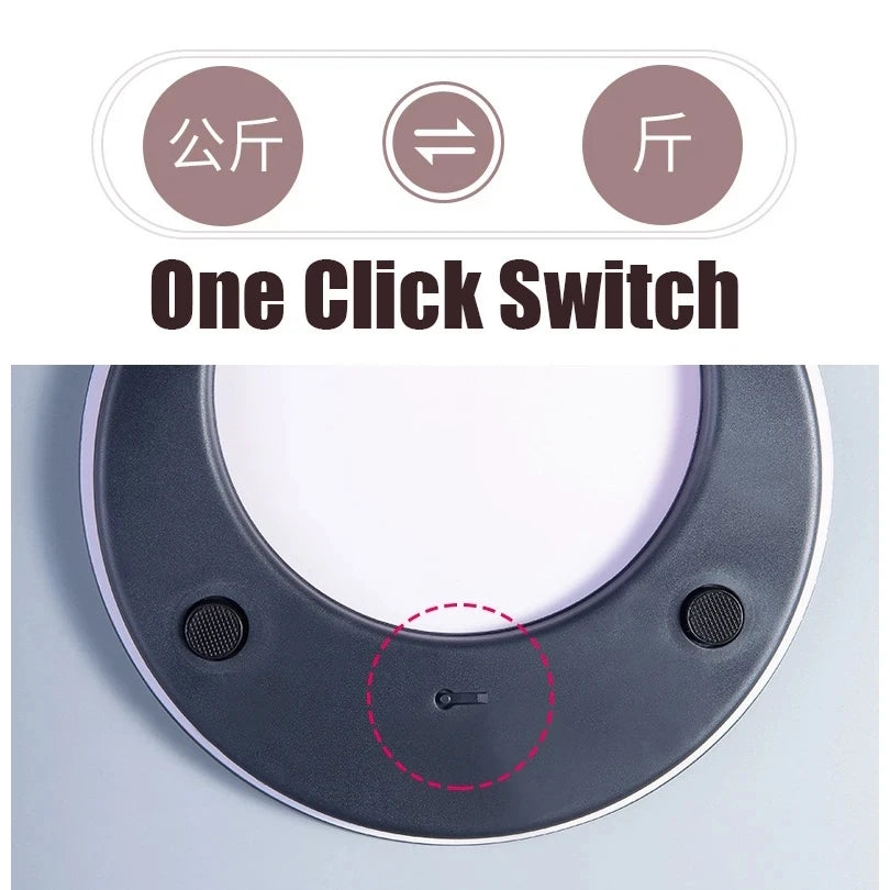 Round Digital LED Display Electronic Bathroom Weight Scale