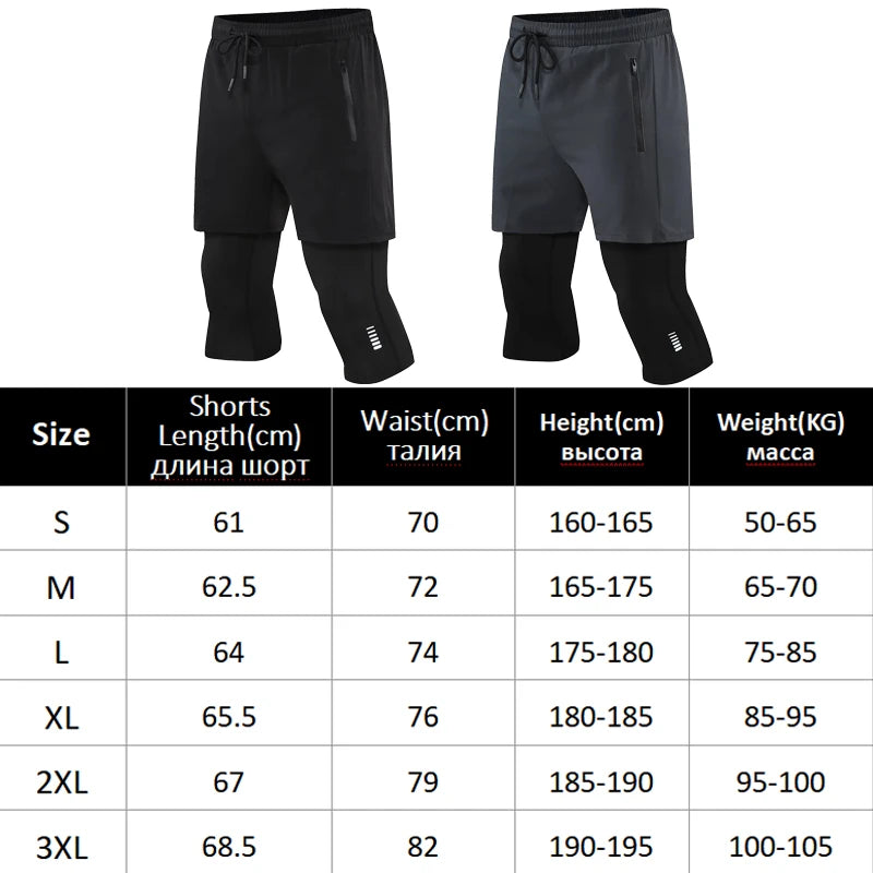 Men's 2 In 1 Quick Dry Sports Pants