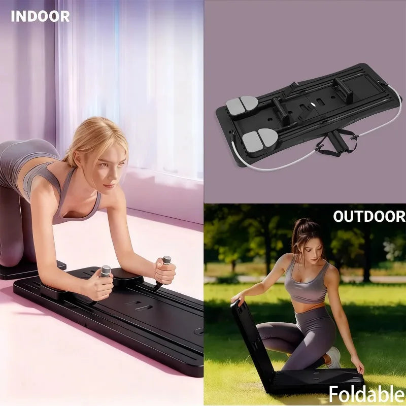 Foldable Multifunctional Home Workout Board With Resistance Bands