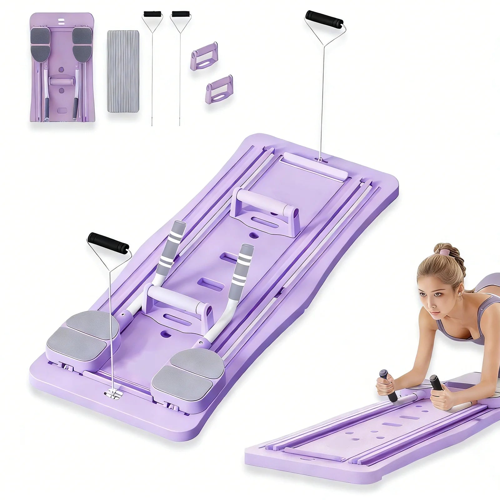 Foldable Multifunctional Home Workout Board With Resistance Bands