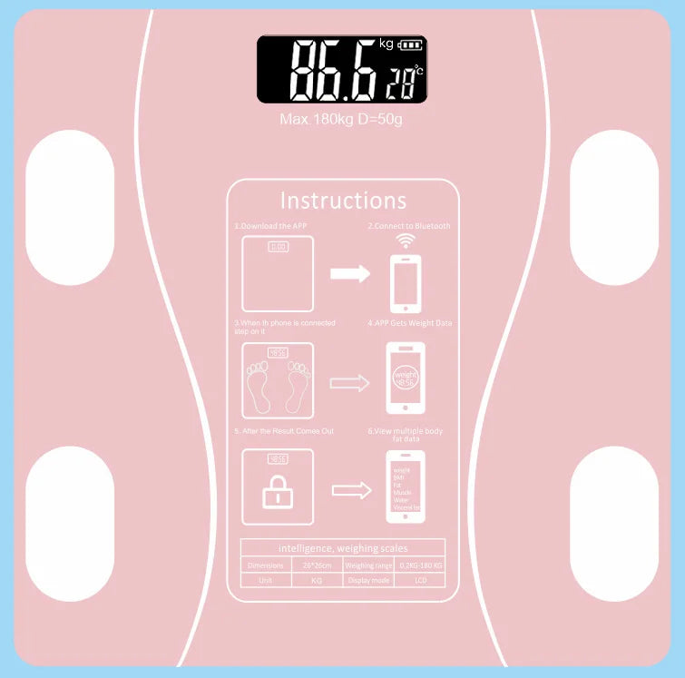 Smart Body Fat Scale For Home Fitness Tracking