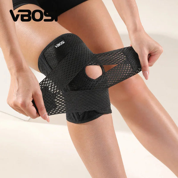 Breathable Elastic Knee Support With Spring Stays Stabilizers