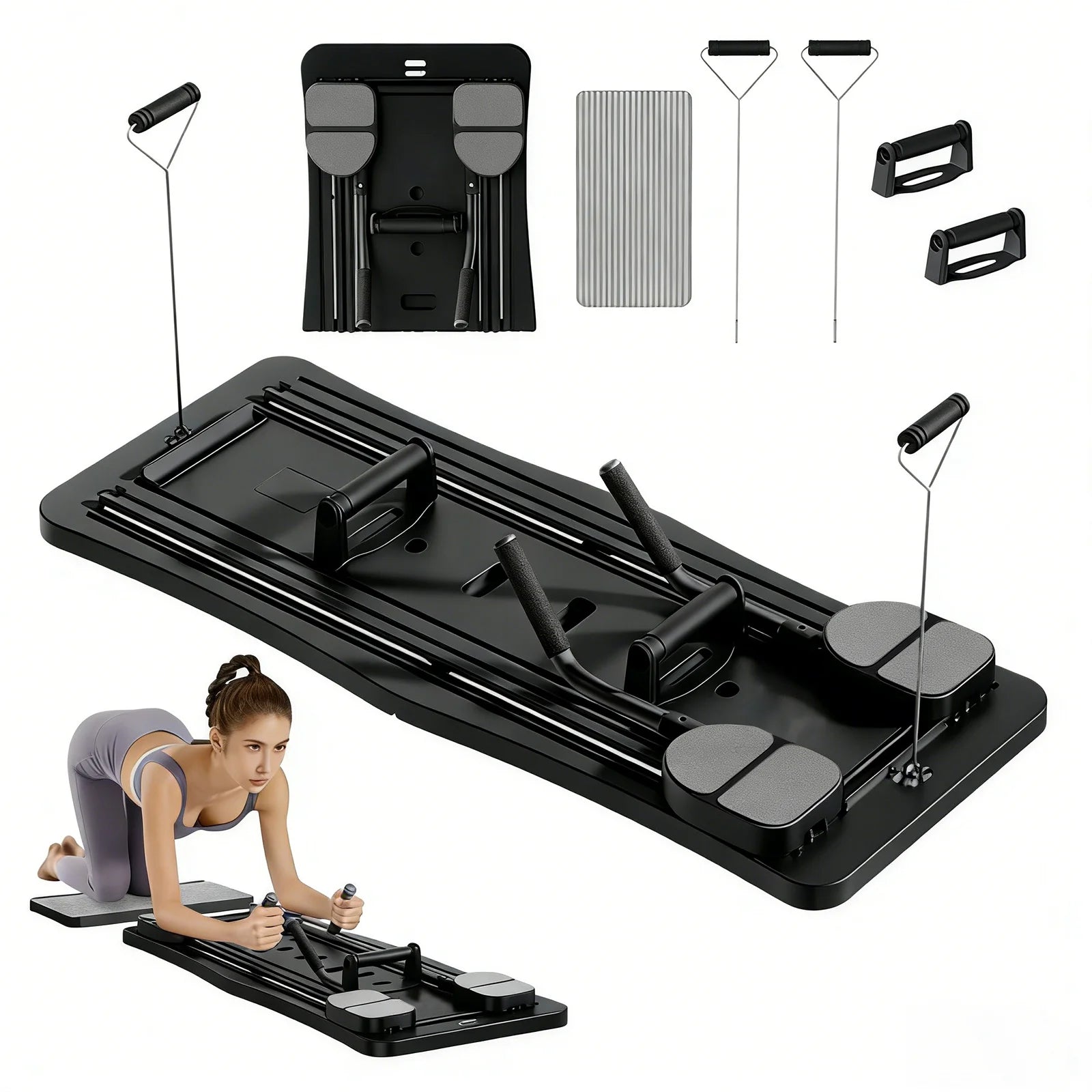 Foldable Multifunctional Home Workout Board With Resistance Bands