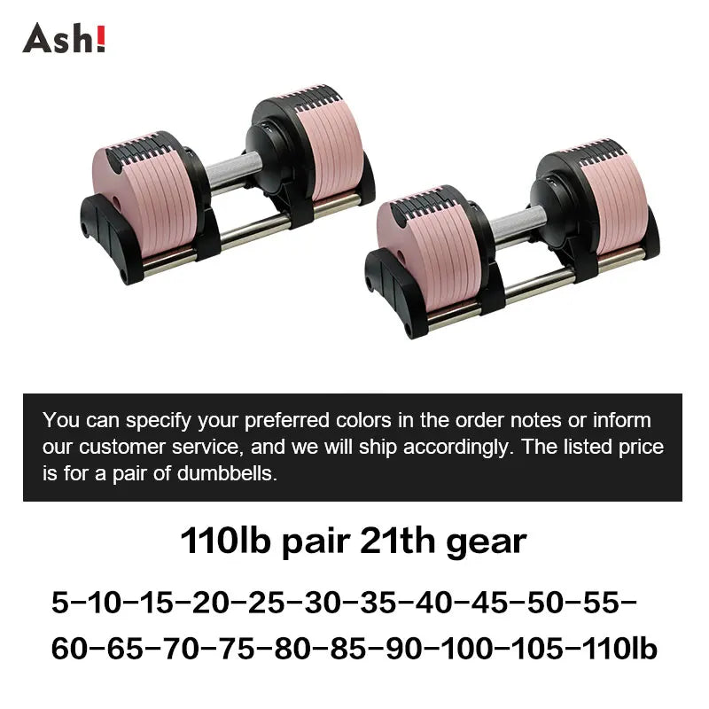 Adjustable Dumbbell Pair Up To 50kg Home Gym