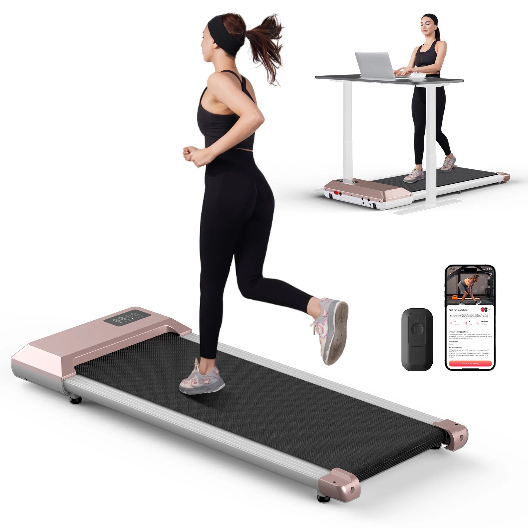 300lb 2.5HP 2 In 1 Home Treadmill Machine