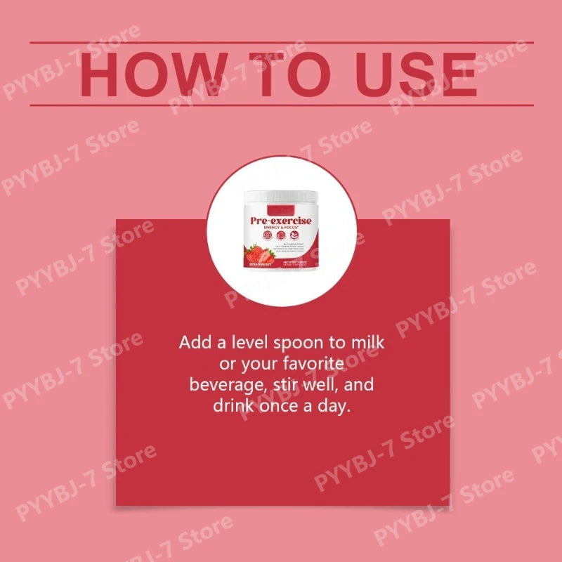 Strawberry Pre Workout Powder For Energy Focus Recovery