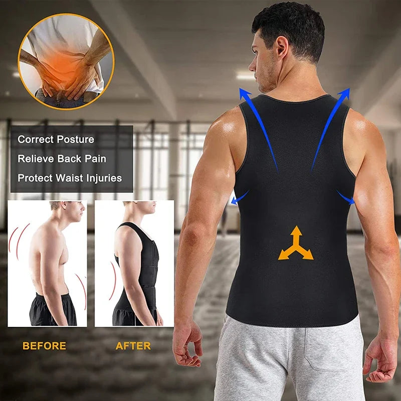 Men Adjustable Posture Corrector Back Waist Shoulder Brace