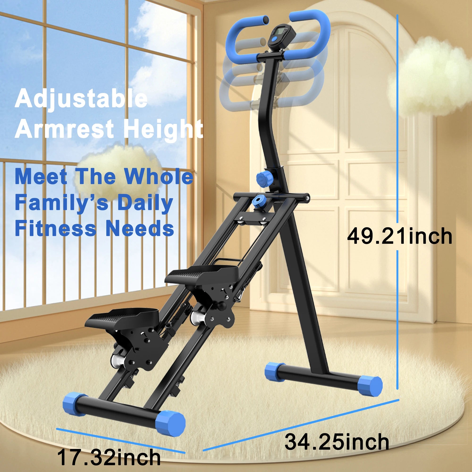 Foldable Vertical Climber With Adjustable Handlebars Home Gym
