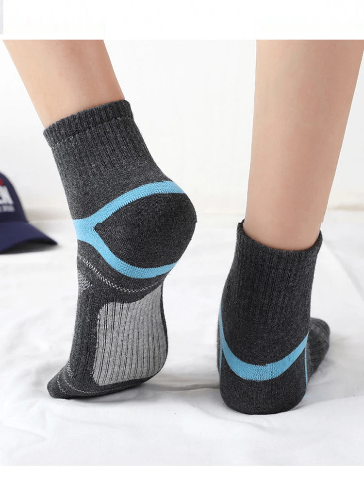 Men's 5 Pair Breathable Stripe Running Sports Socks
