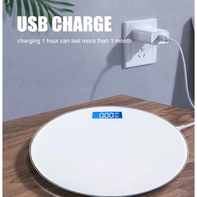 Round Digital LED Display Electronic Bathroom Weight Scale
