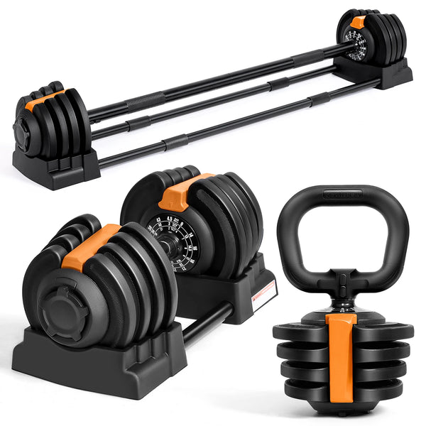 Adjustable 3 In 1 Dumbbell Barbell Kettlebell