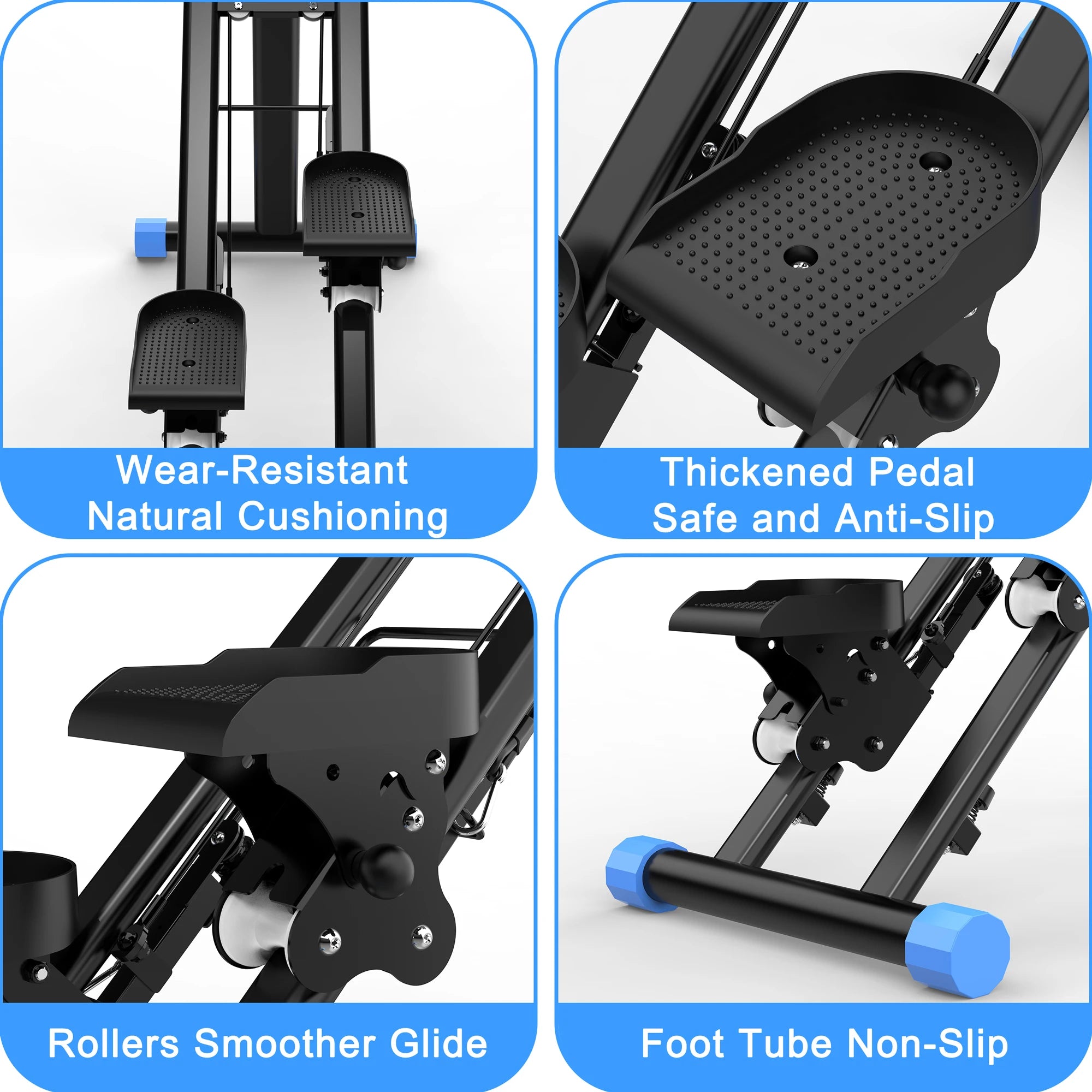 Foldable Vertical Climber With Adjustable Handlebars Home Gym