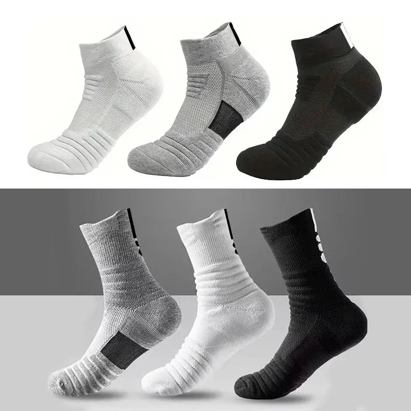 Anti Slip Cotton Sports Socks For Soccer Basketball