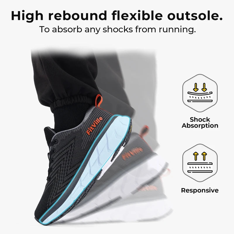 Men's Extra Wide Cushioned Non Slip Running Shoes