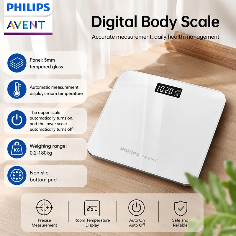 Digital Body Scale With Temperature LCD Display