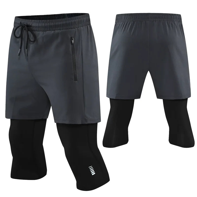 Men's 2 In 1 Quick Dry Sports Pants