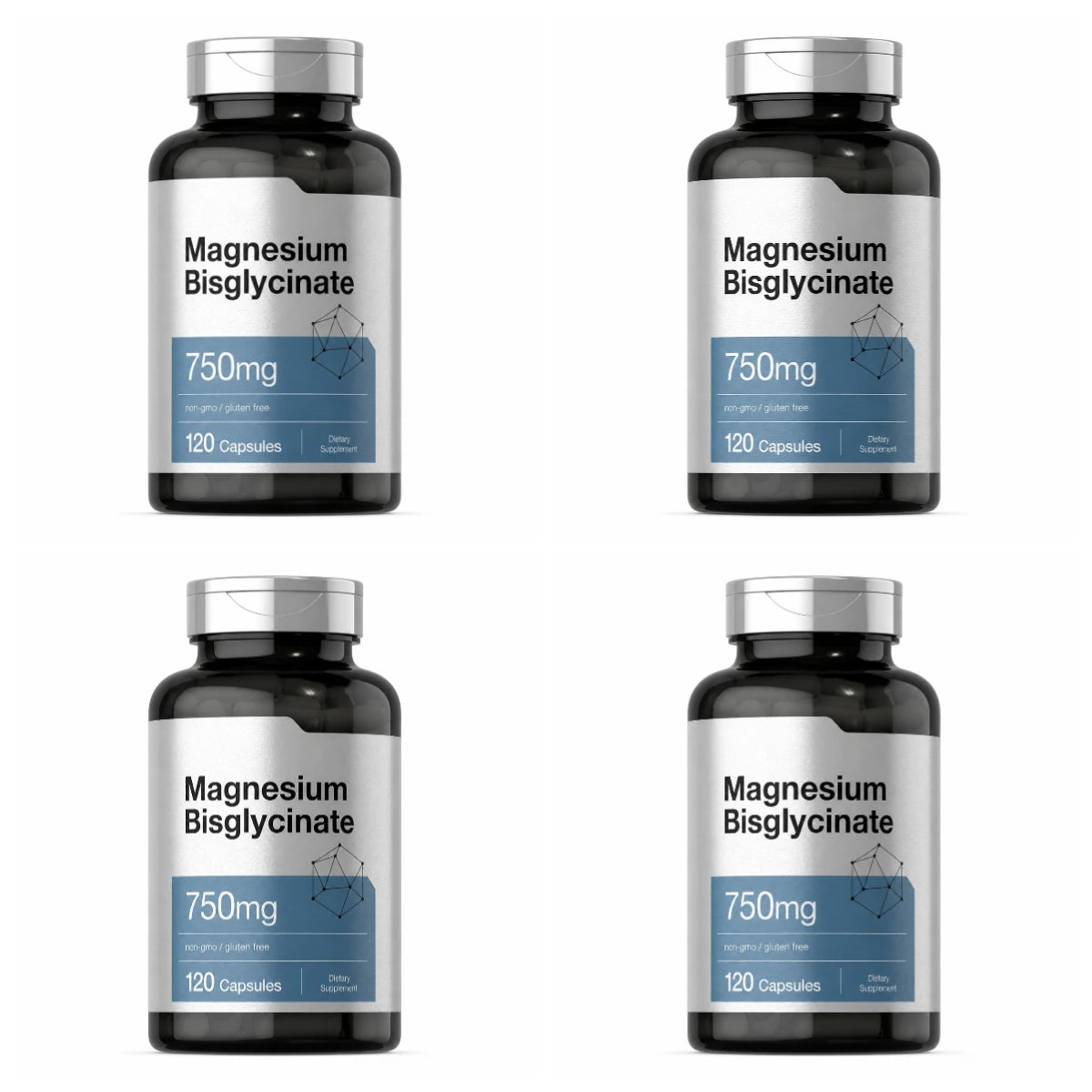 Magnesium Bisglycinate 750mg Capsules For Relaxation Bone Health
