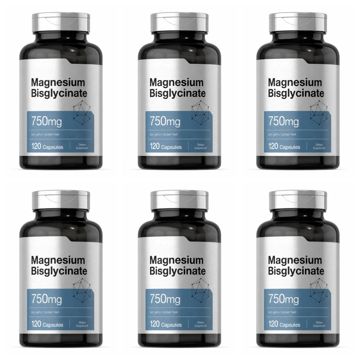 Magnesium Bisglycinate 750mg Capsules For Relaxation Bone Health