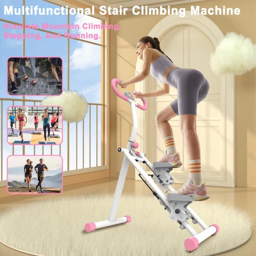 Foldable Vertical Climber With Adjustable Handlebars Home Gym