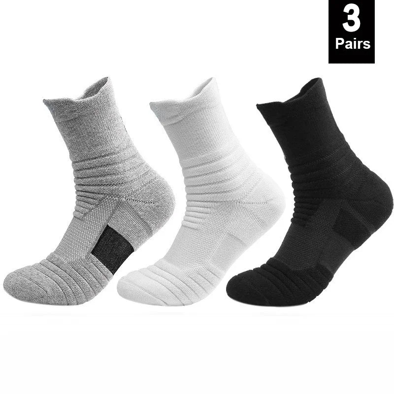 Anti Slip Cotton Sports Socks For Soccer Basketball