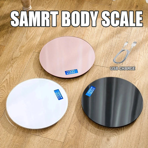 Round Digital LED Display Electronic Bathroom Weight Scale