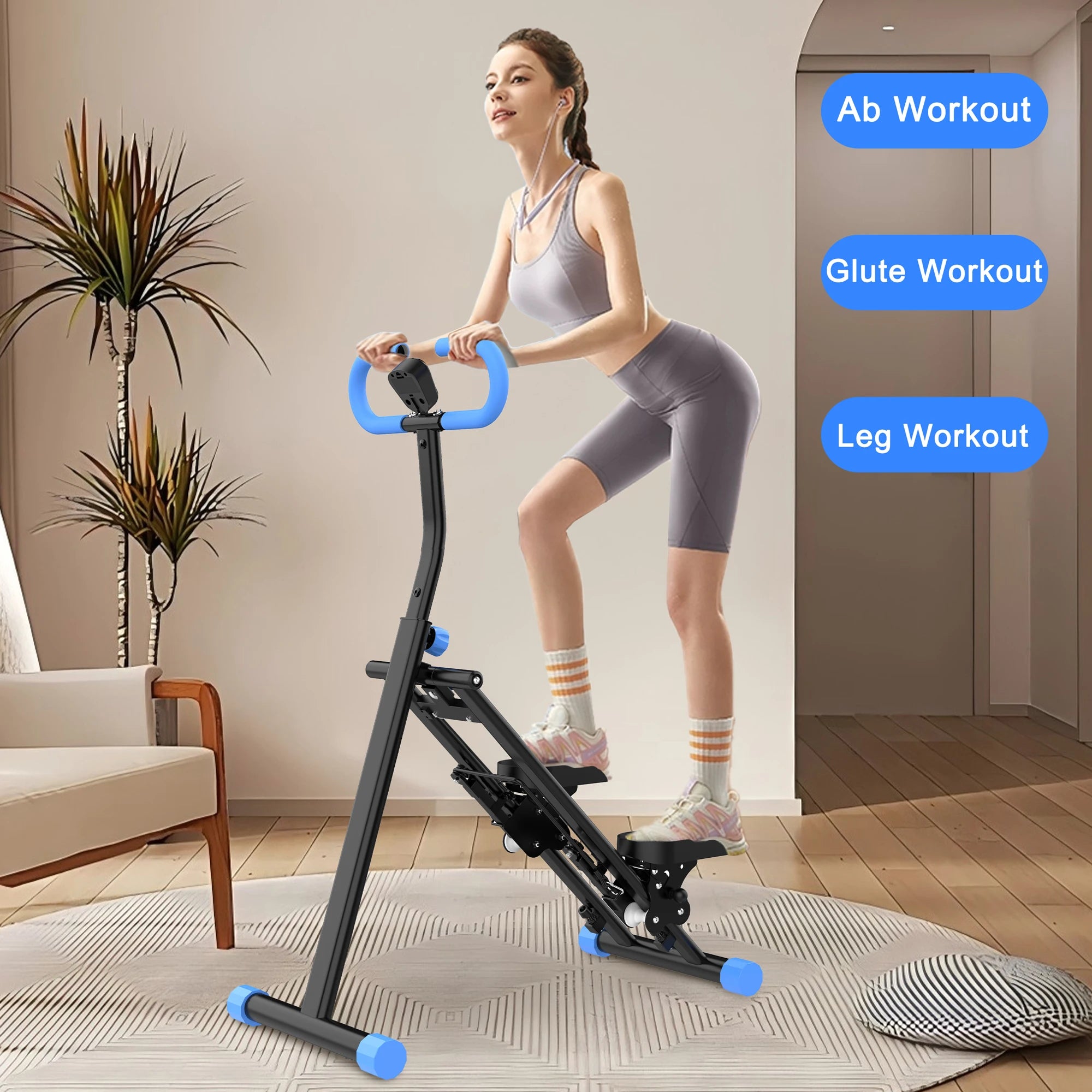 Foldable Vertical Climber With Adjustable Handlebars Home Gym