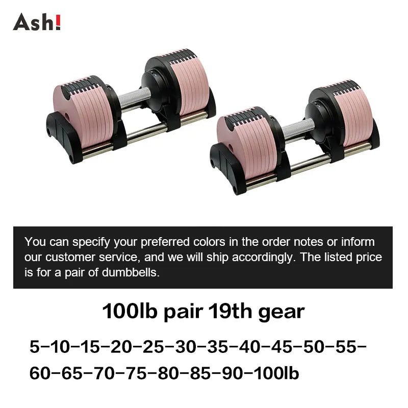 Adjustable Dumbbell Pair Up To 50kg Home Gym
