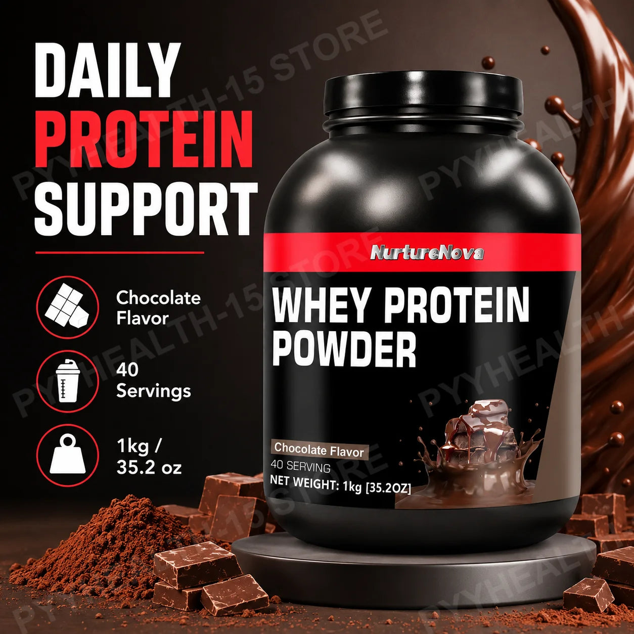 Whey Protein Powder Multiple Flavors 40 Servings