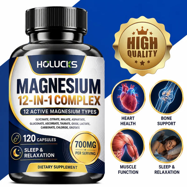 12 In 1 Magnesium Complex Capsules For Daily Wellness