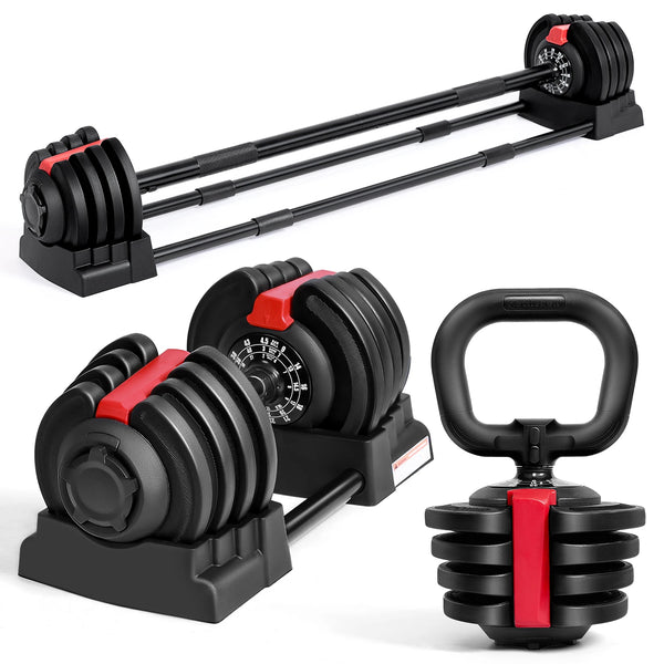 Adjustable 3 In 1 Dumbbell Barbell Kettlebell