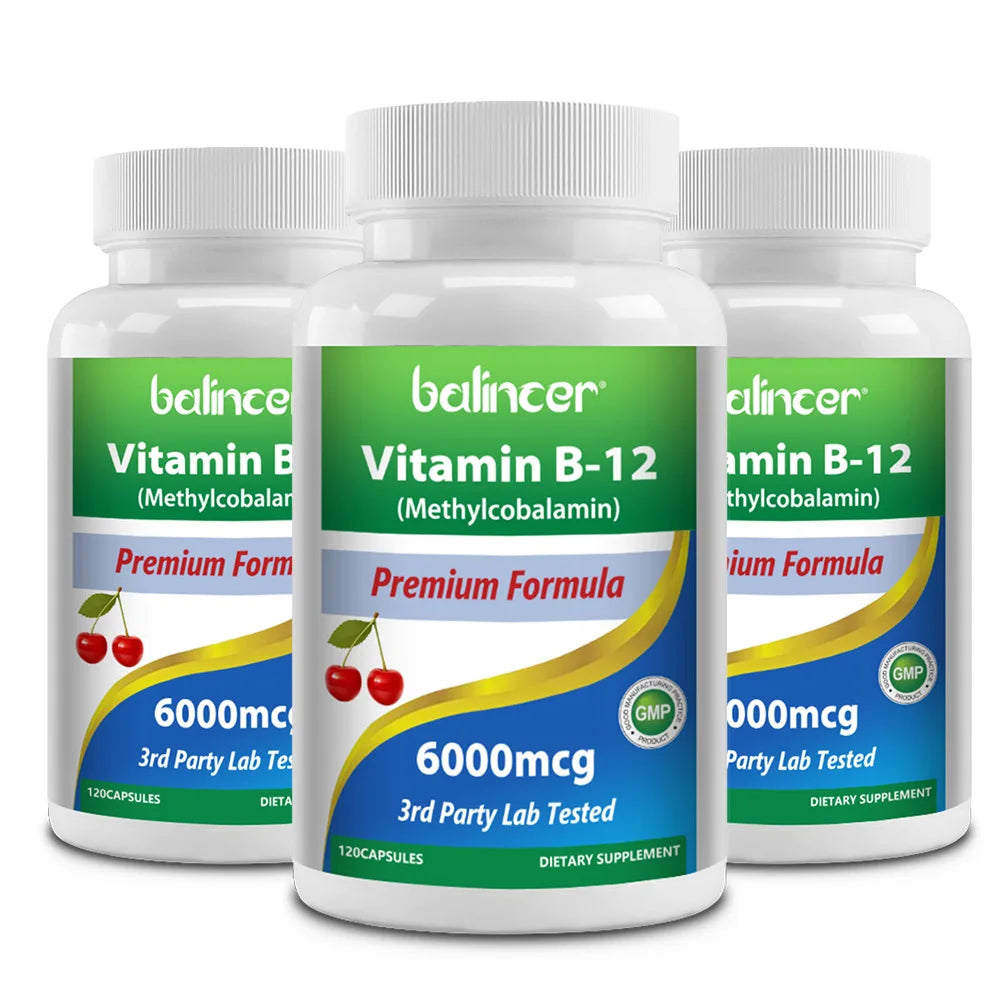 Vitamin B12 6000mcg Capsules For Energy Nervous Support