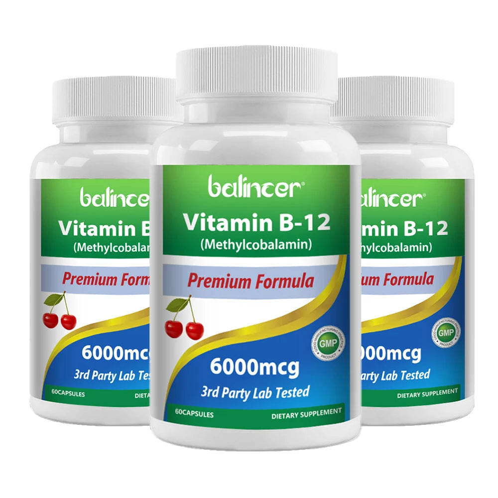 Vitamin B12 6000mcg Capsules For Energy Nervous Support
