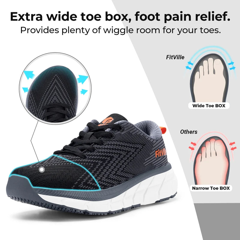 Men's Extra Wide Cushioned Non Slip Running Shoes