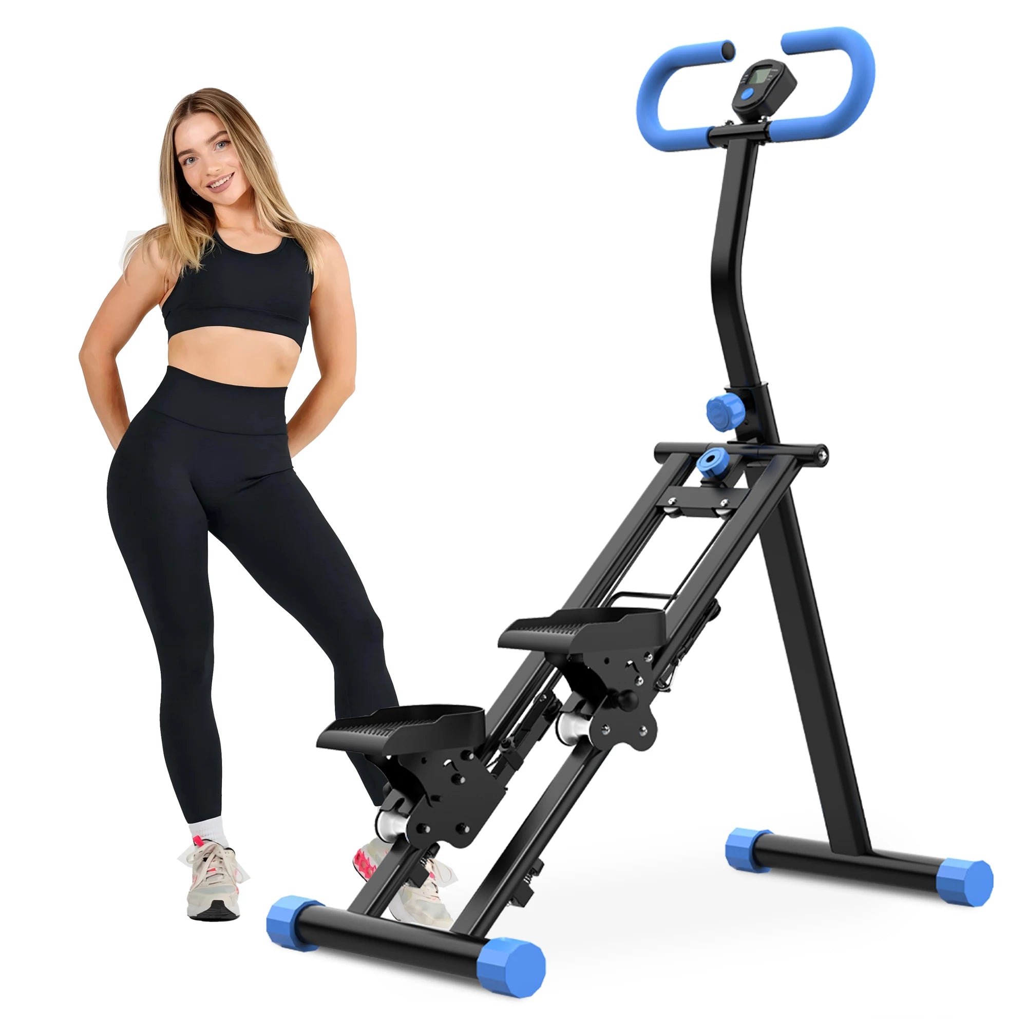 Foldable Vertical Climber With Adjustable Handlebars Home Gym