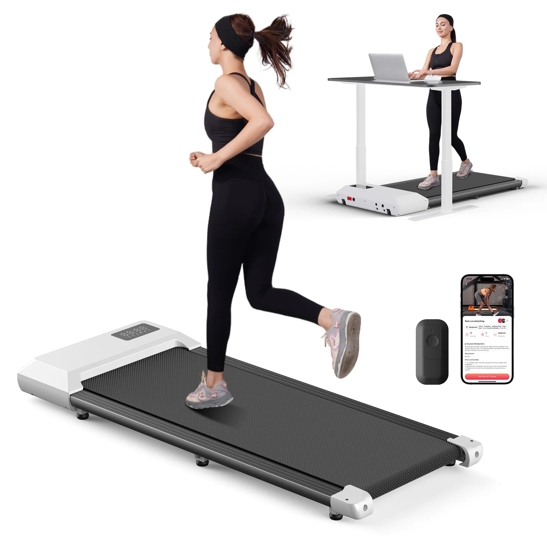 300lb 2.5HP 2 In 1 Home Treadmill Machine