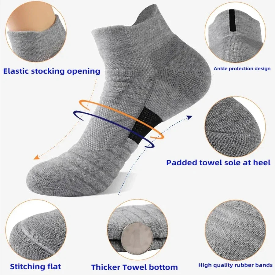 Anti Slip Cotton Sports Socks For Soccer Basketball