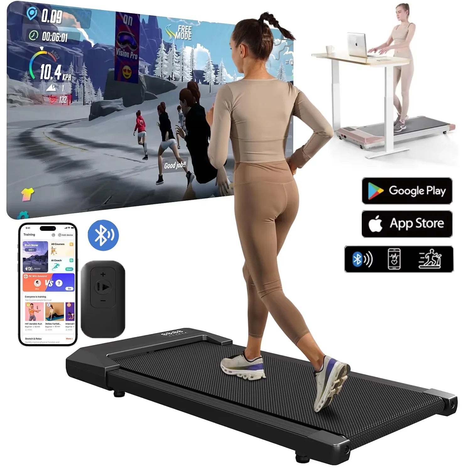 300lb 2.5HP 2 In 1 Home Treadmill Machine