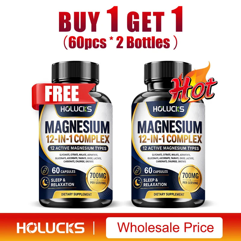 12 In 1 Magnesium Complex Capsules For Daily Wellness