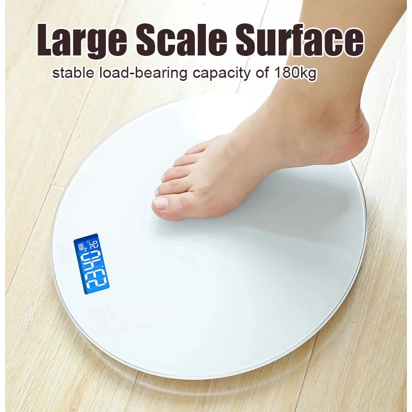 Round Digital LED Display Electronic Bathroom Weight Scale