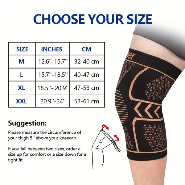 2pcs Copper Fiber Knee Brace Breathable Patella Support