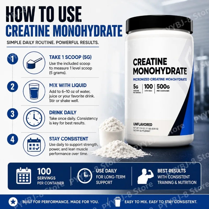 500g Creatine Monohydrate Powder For Strength Sports Performance